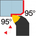 Точение тригональной пластины 80°